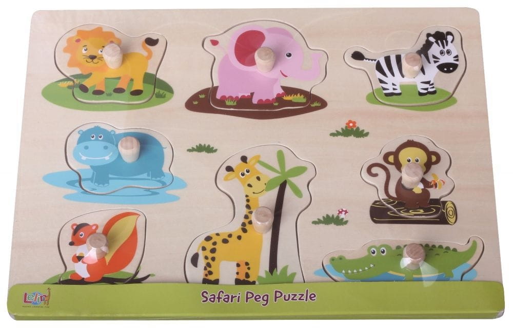 Lelin Wooden Puzzle With Handles Jungle