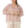 Cherry Blossom Plaid Hooded Shirt - Spring/Summer 2026 Collection