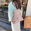 Trendy Floral Pattern Canvas Tote Bag With Open Top Ideal For Shopping And Daily Use