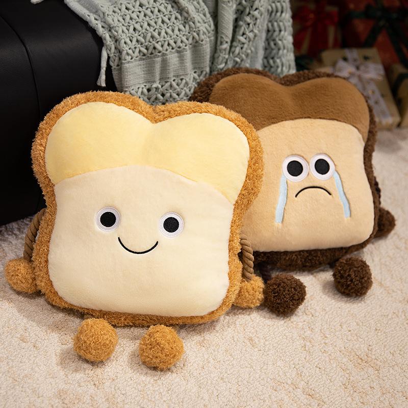 23/40cm Cartoon Expression Bread Plush Doll Backpack Long Legs Long Arms Bread Food Plush Toy Soft Stuffed Gift For Boys Girls
