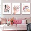 Fashion Women Make Up Wall Art Poster and Prints Nail Rouge Lips Modern Canvas Painting Pink Picture Decoration Office Gift Art