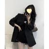 Jachetă Blazer Neagră de Damă de Lux Petit – Costum Casual Stil Coreean Primăvară/Toamnă 2025