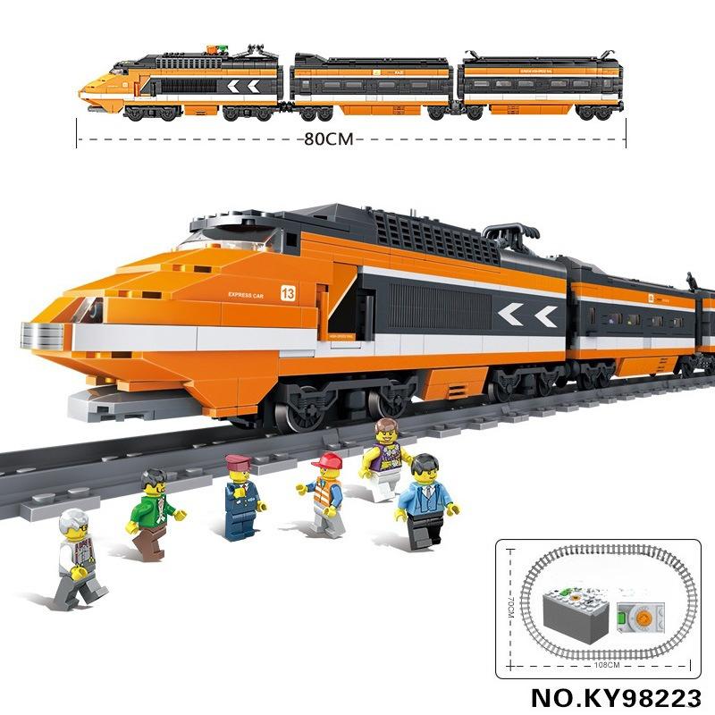 Techniczne Klocki Miejskie Power MOC Pociąg Model 3D Tor Kolejowy Lokomotywa Klocki Budowlane Wagon Metra Zabawki dla Dzieci Prezenty Świąteczne