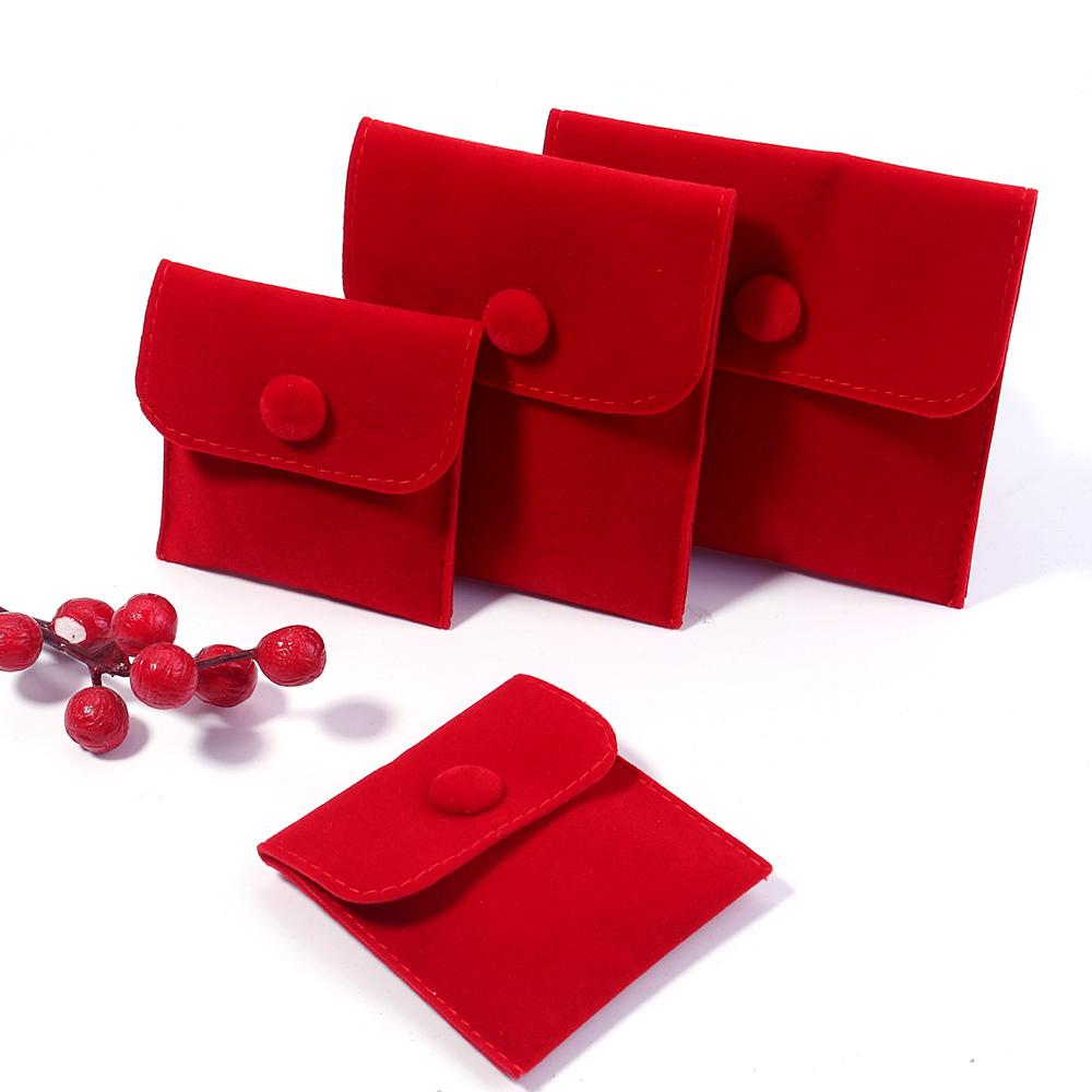 

1PC Jewellery Pouch Packaging Bag Soft Velvet Gift Bracelet Necklace Earrings Rings Storage Button Velvet Bag Custom Logo 7x7cm красный