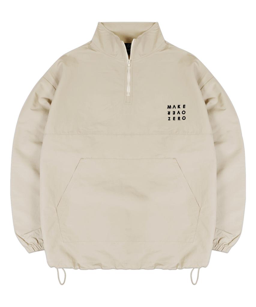 Mozmoz Easy Nylon Half Zip Light Beige