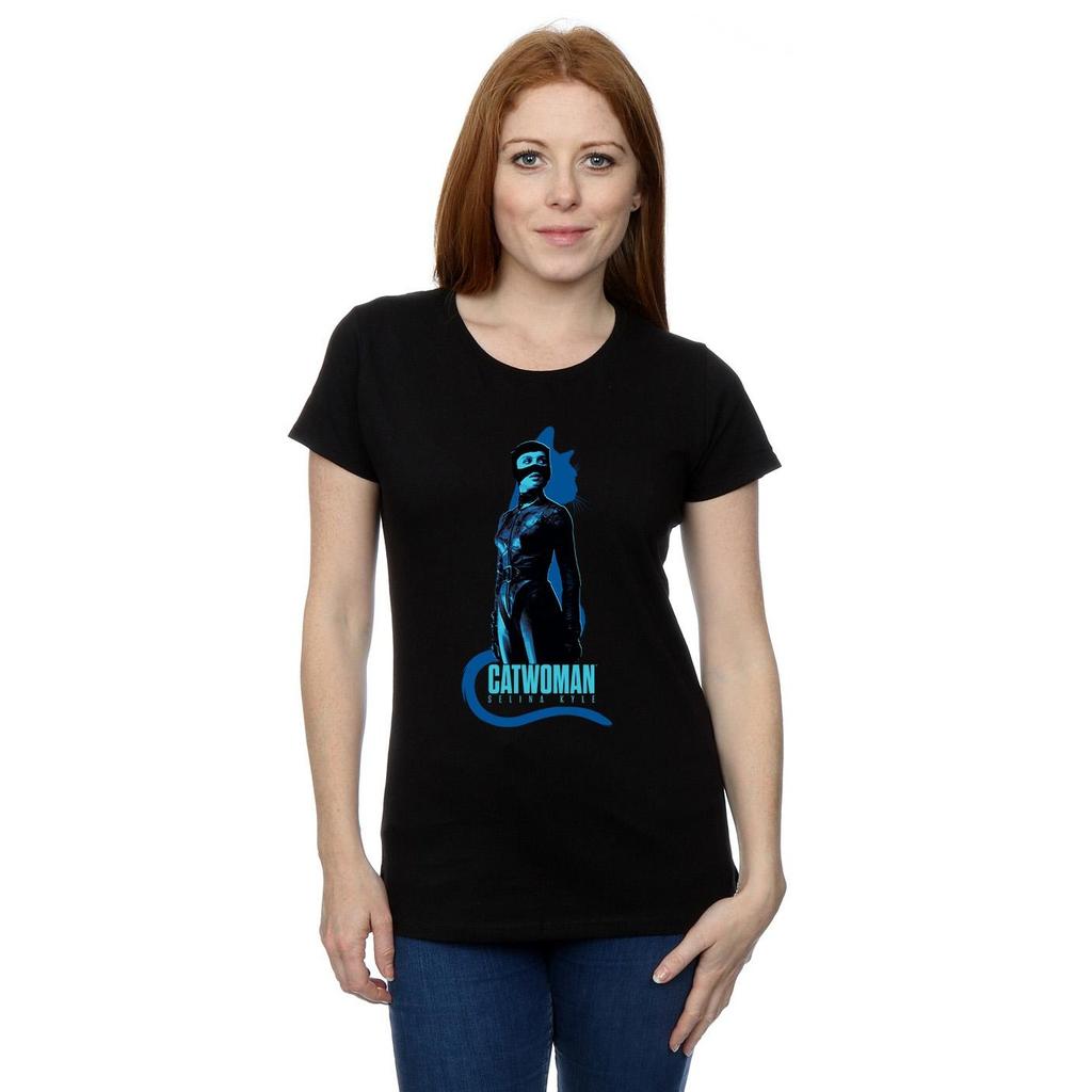 DC Comics Womens/Ladies The Batman Catwoman Silhouette Cotton T-Shirt