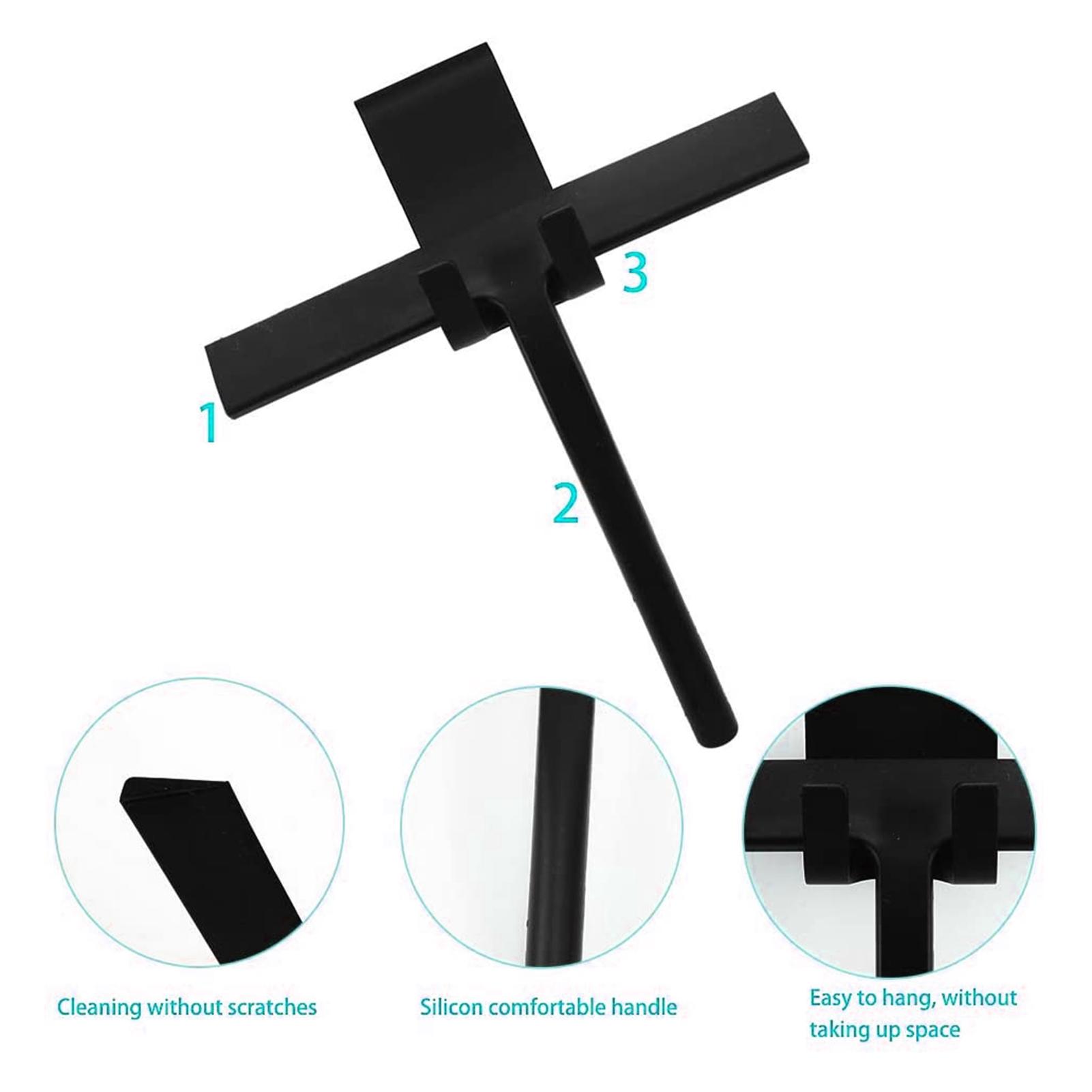

Silicone Shower Squeegee Wipers Streak- Wiper with Hook for Shower Doors Car Window Squeegee Especially for Low Temperature Use(L)