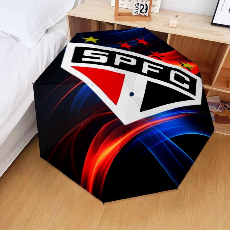 1PC Paulo Fc Emblem Printed Umbrella Folding Umbrella, Automatic Umbrella 8-Frame for Travel, Camping Fan Gifts Christmas Gifts