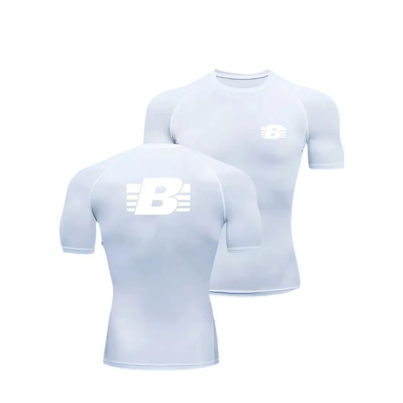 Men's Compression Running T-shirt Fitness Gym Tight Shirt Sleeve Sport Training Sportswear Sweat-Resistant Fashion Jogging High-Elasticity Tops