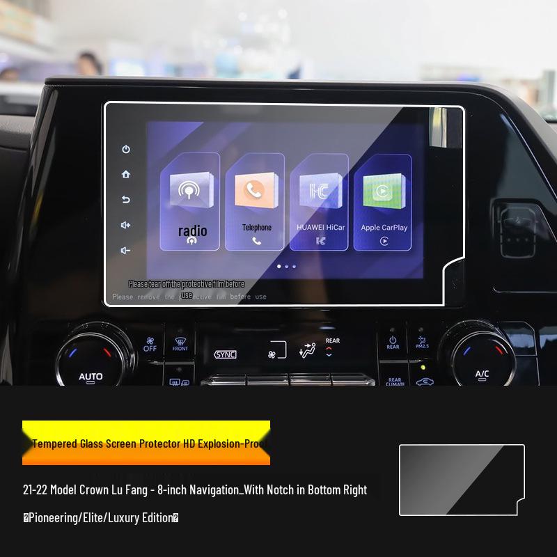 Toyota Crown Land Cruiser Navigation & Console Tempered Glass Protector Film