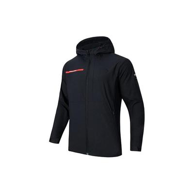 Training Series Solid Color Zip-Up Hooded Sports Jacket Men Jackets Black 152417614-3