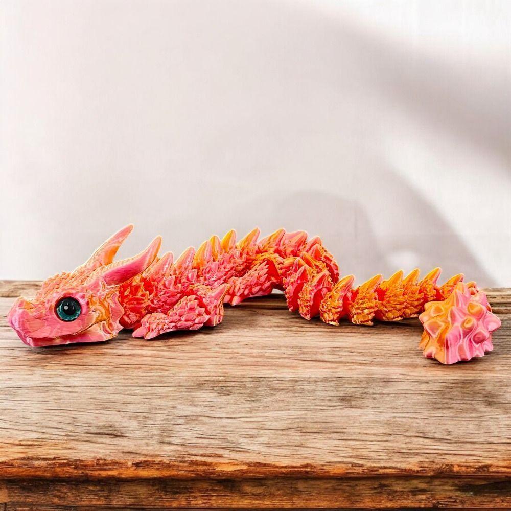All-in-one Molding 3D Printed Dragon Chinese Dragon 3D Articulated Dragon Toys  Kid Gift