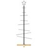 Vidaxl Metalowa Choinka Z Drewnianą Podstawą, Czarna, 120 Cm