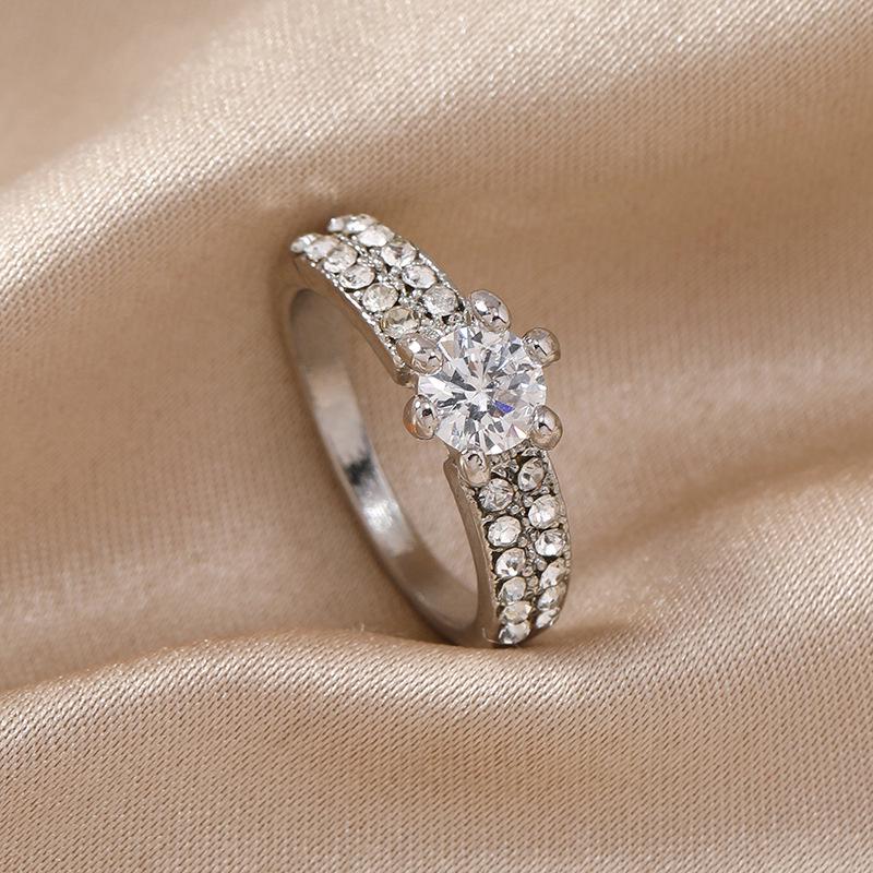 Indifferent Style Black Diamond & Agate Imitation Women s Retro Ring