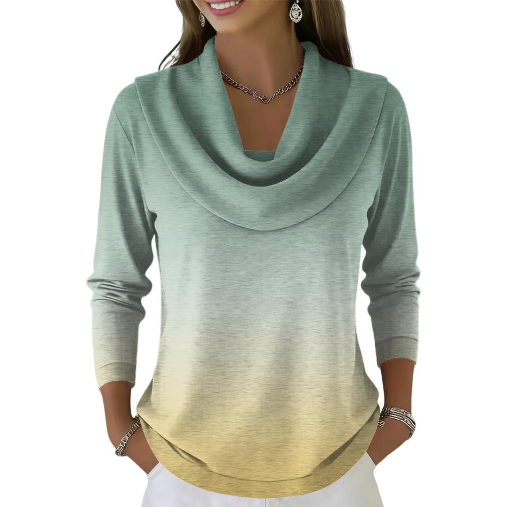 Damen Lässig Und Modisch Rundhals Langarm Bedruckter Top Pullover
