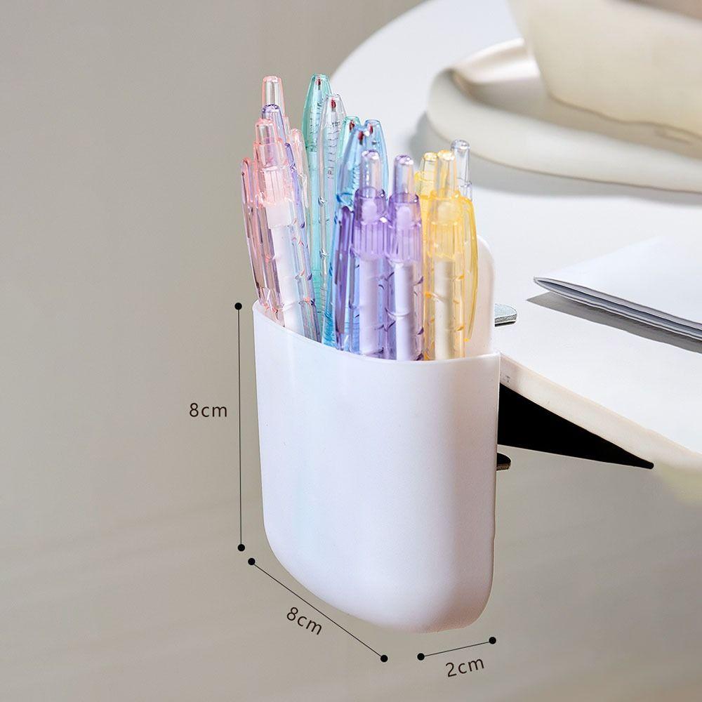 Practical Adjustable Desk Side Bag Hook With Pen Holder Plastic Pen Holder Desktop Load Bearing Hook
