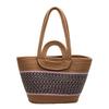 Large capacity woven bag women's new shoulder handbag commuter beach hand bucket bag