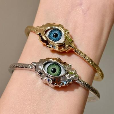 Silver Demon's Eye Bracelets Metal Geometric Cuff Bangles  Jewelry Accessories