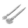 2 Pcs Letter Opener Silvery Vintage Style Decorative Practical Portable Zinc Alloy Envelope Letter Knife for Office