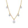 Dainty 925 Sterling Silver Teardrop Zircon Charm Necklace for Women Daily Wear Jewelry