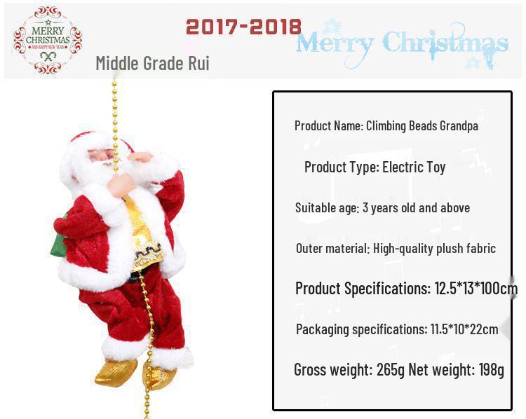 Electric Musical Climbing Santa & Reindeer Cart – Creative Christmas Decoration & Gift