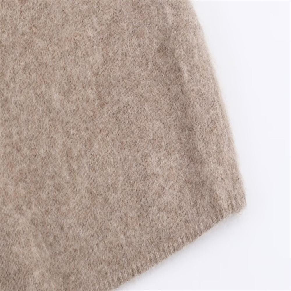 European & American Autumn/Winter Women's High-Neck Long-Sleeve Knit Sweater Coat