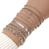 10pcs Set Charm Gold Cuban Twist Chain Bracelet for Women Men Luxury Multilayer Summer Beach Bangle Jewelry Set Gift