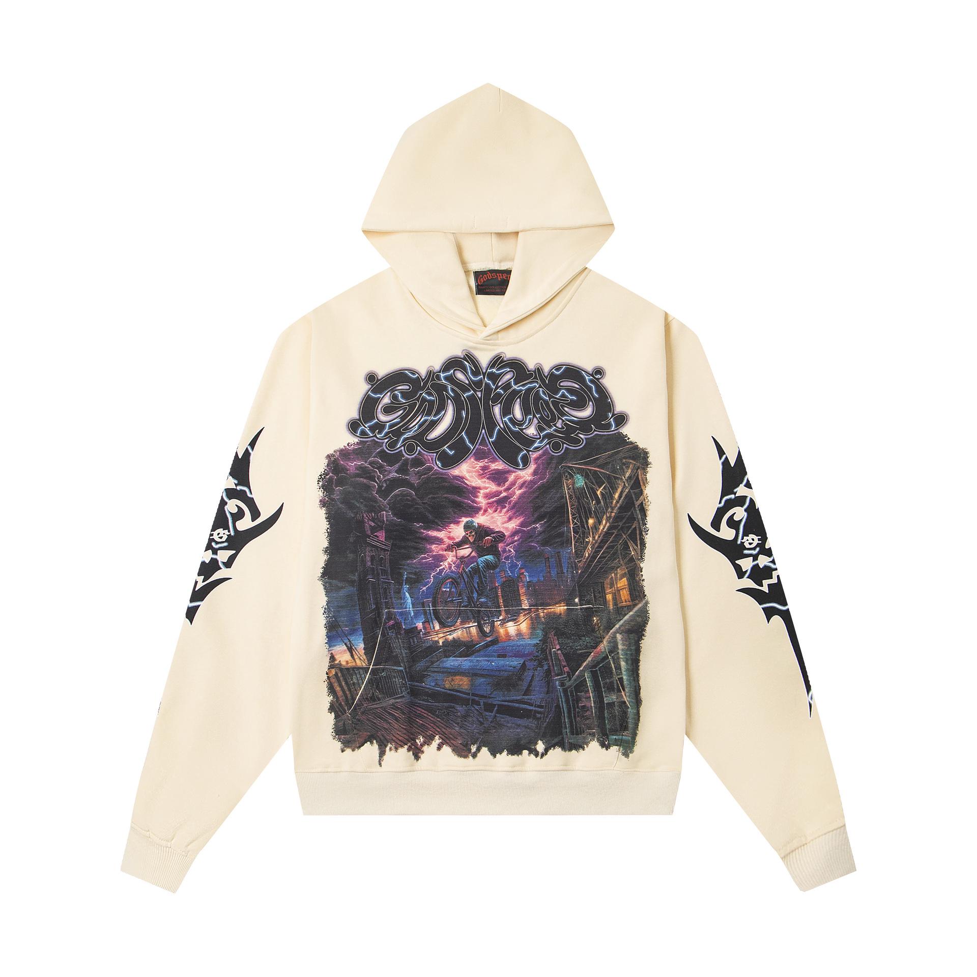 2025 Autumn/Winter Skull Rock Band Printed Unisex Hoodie M