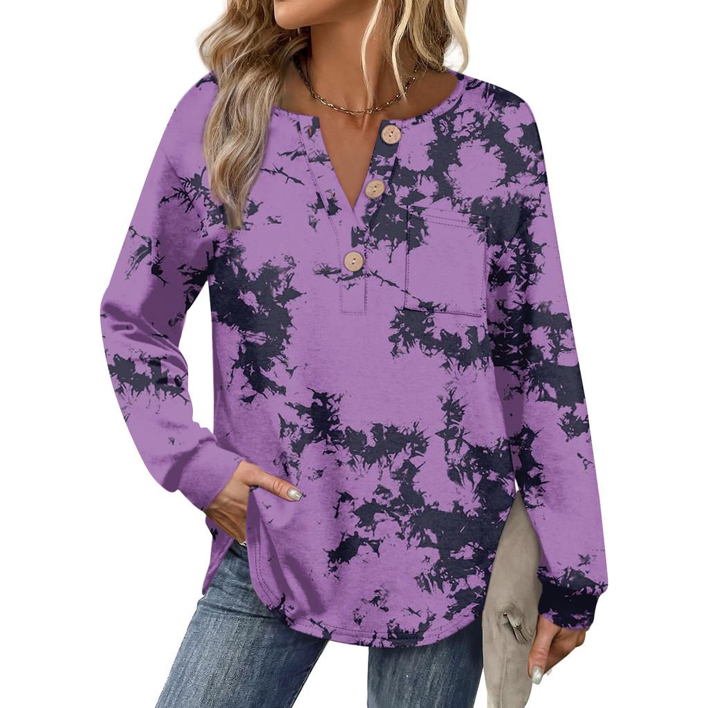 Women's Retro Printed Fashionable Long-sleeved Top