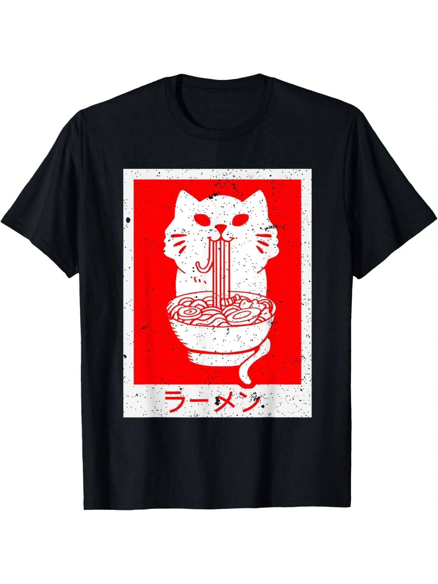Anime Cat Raunisex Kawaii Neko Noodles T-Shirt S разноцветный