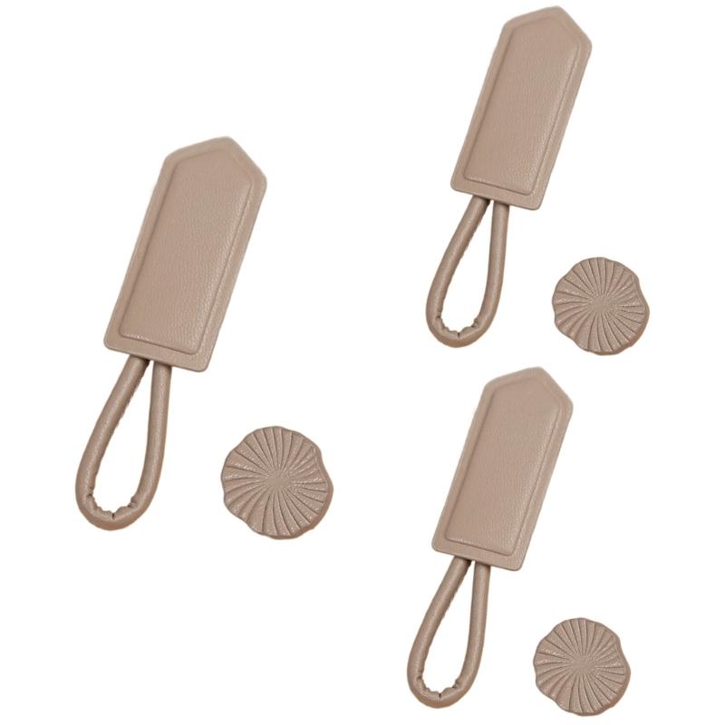 3pack PU Leather Horn Buckles Toggle Button Fasteners Handmade Sewing Buttons for Modern Clothing Enhancements