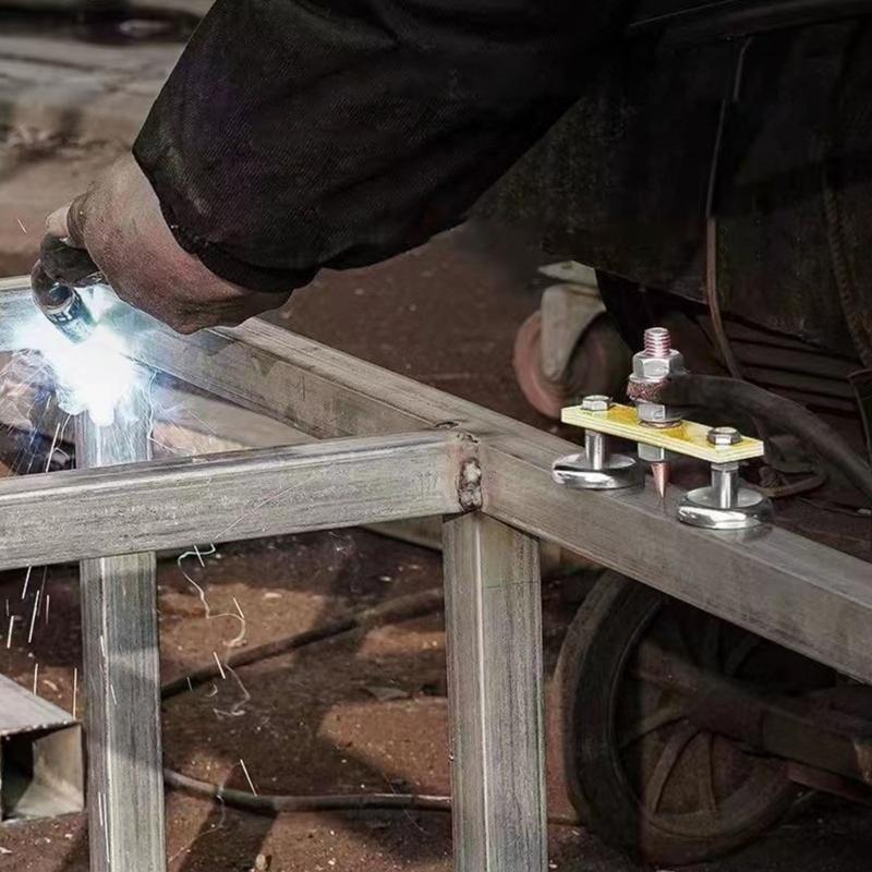 Magnetic Double Head Welding Support Clamp Fixture for Maintenance Welding Ground Clamp Holder Ground Wire Clamp Fixture