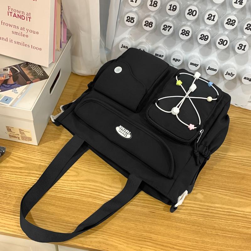 Dámská kabelka přes rameno studentská velkokapacitní taška na knihy na hodiny crossbody taška
