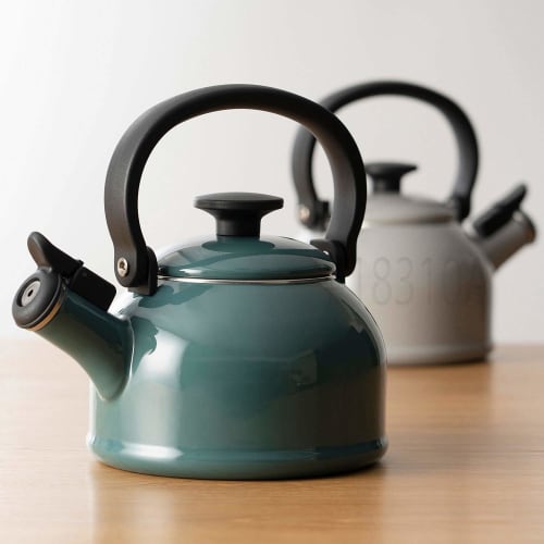 Fuji Enamel Whistling Kettle, Induction Compatible, Cotton, 1.6L, White, CTN-1.6WK.W