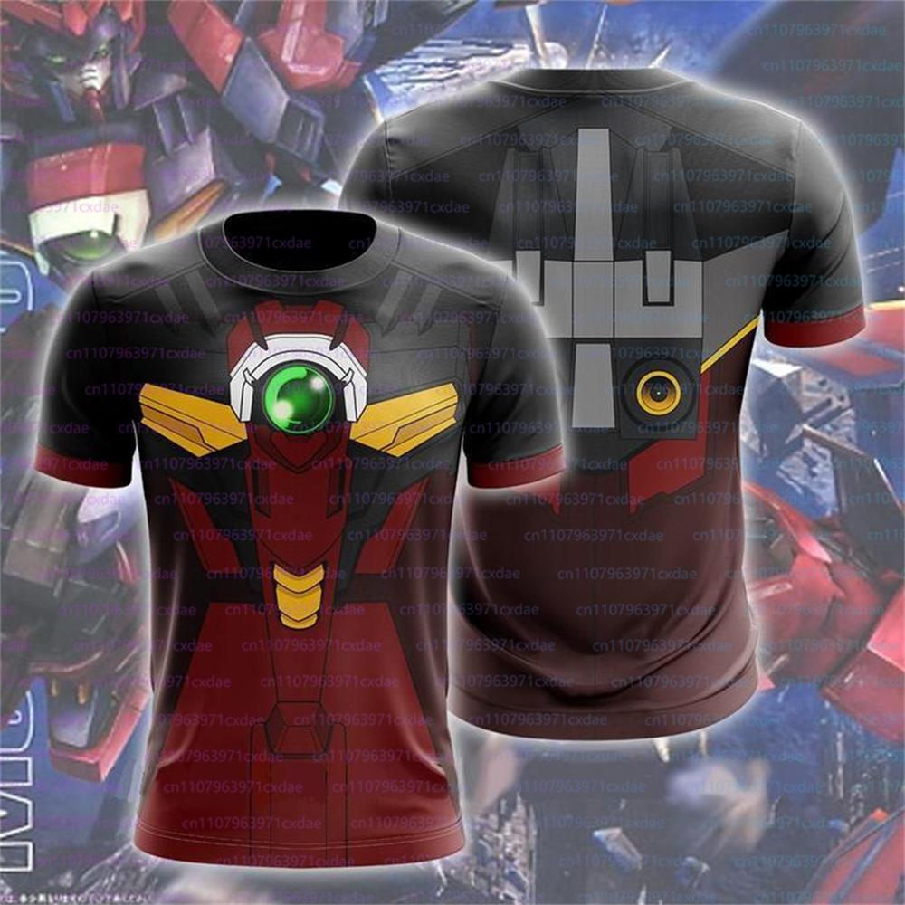 Anime Mobile Suit Gundam 3D Print Cosplay Boys Uniform Casual Loose Crew Neck Short Sleeve T-Shirt Summer Men's Streetwear Tops