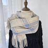 Popularity Style Tartan Plaid Scarf   Fringe Shawl - Weekend Casual Windproof Warm Scarf for Autumn Winter
