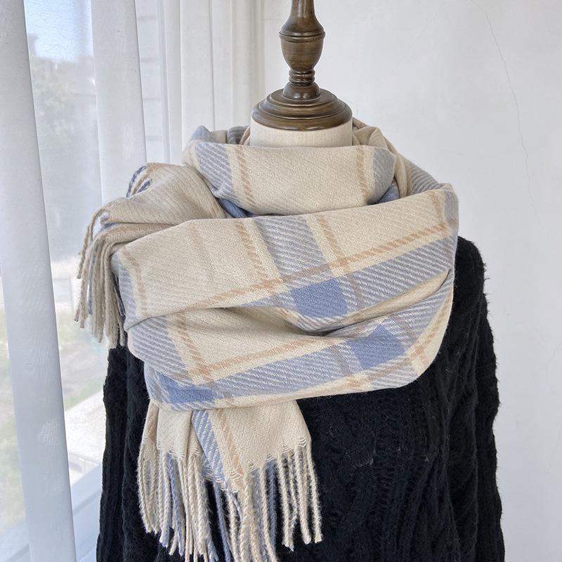 Beliebtheit Stil Tartan Karo Schal Fransen Schal - Wochenende Lässig Winddicht Warmer Schal für Herbst Winter