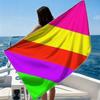 Bright Rainbow Slants Beach Towel Ultra-fine Fiber Quick Drying Absorbent Beach Swimming Vacationvacation Essentials Gifts