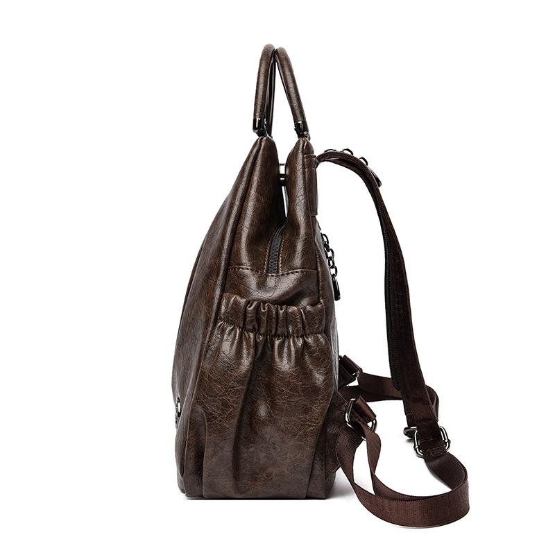 Zaino Stile Pelle Vintage con Manico Superiore e Spallacci Imbottiti