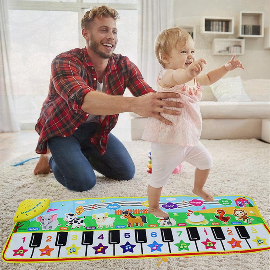 Tappeto per Pianoforte per Bambini Tappeto da Ballo Tappetino Musicale Giocattolo Portatile Gioco da Pavimento Regalo di Compleanno Giocattoli Educativi per Bambini e Bambine Piccoli