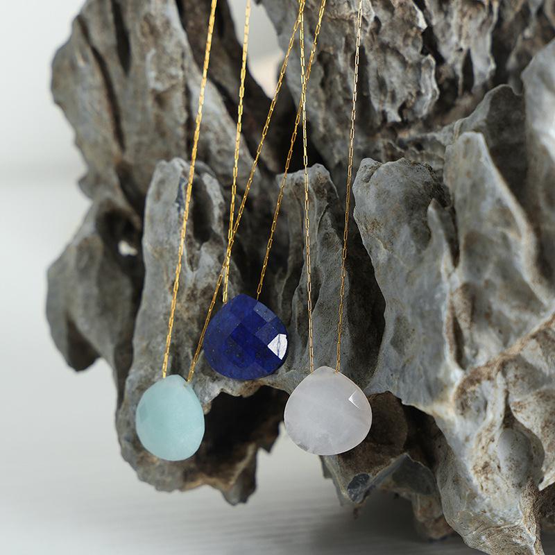 And Fashion Forward Eyecatching Droplet Pendant Necklace With Natural Stone Versatile Jewelry Womens