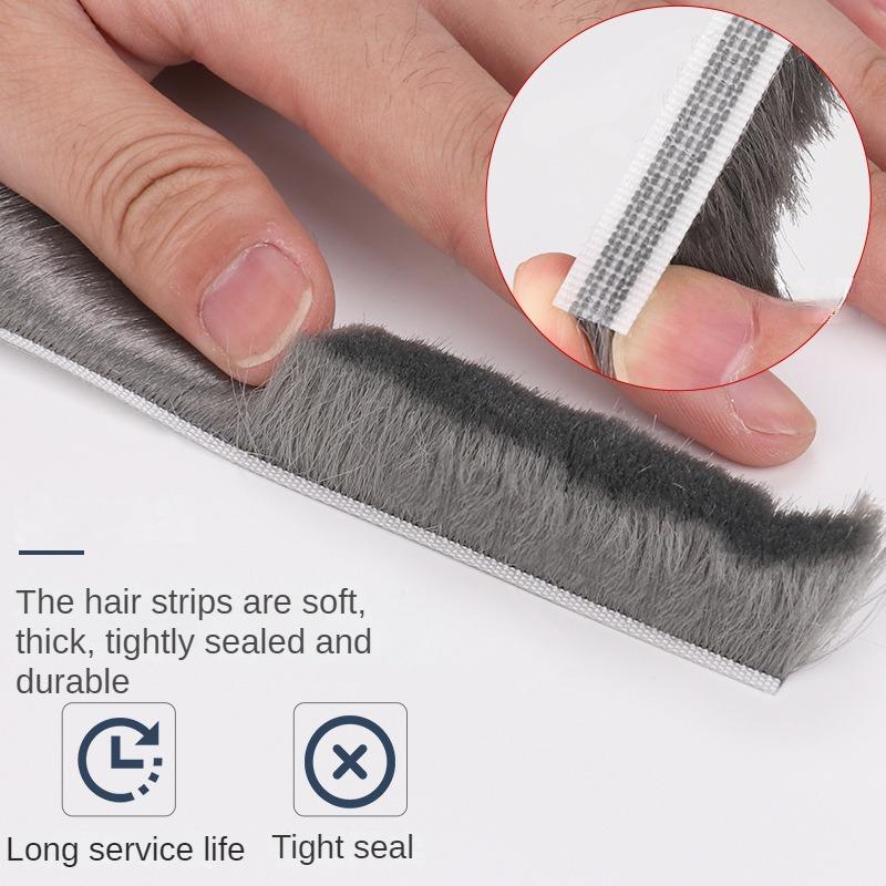 10m Self-Adhesive Plastic Weather Stripping - Dustproof, Windproof, Soundproof & Anti-Collision Seal Strip for Aluminum Alloy
