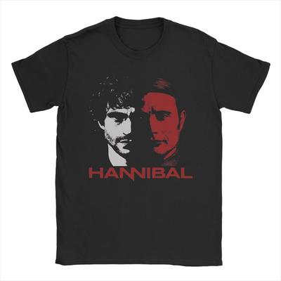 Hannibal Lecter Pattern Print Casual Loose Cotton Hot Sale Unisex Tshirt Summer fashionNew Oversized Neck Unisex Tshirt
