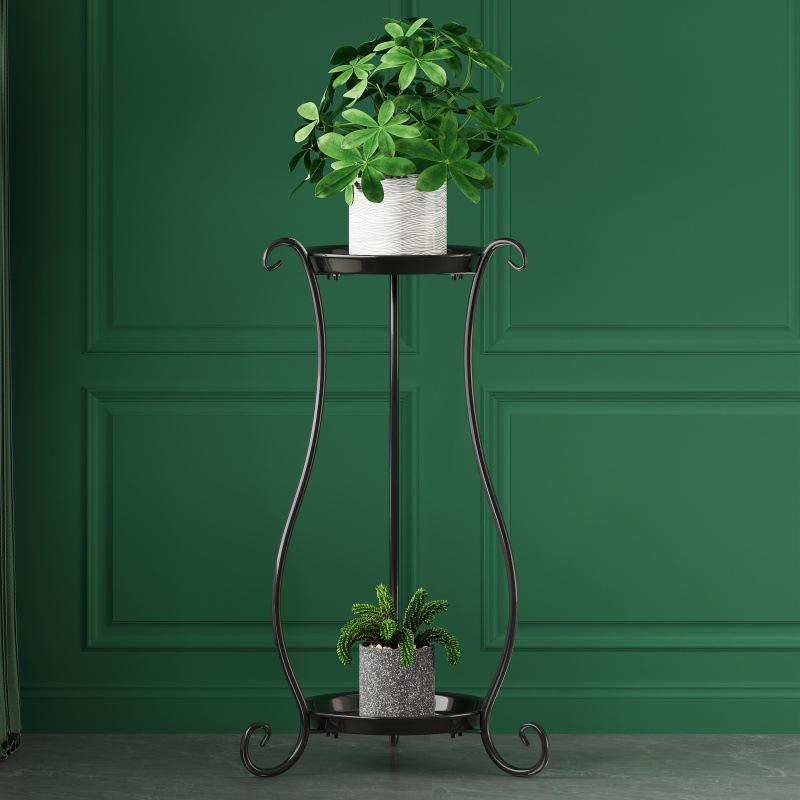Nordic Gold Metal Floor Plant Stand for Flowers, Greenery, Succulents - Ideal for Living Room or Balcony.