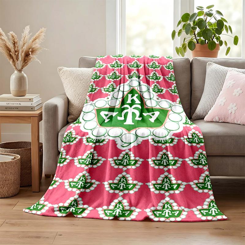 Alpha Kappa Alpha Sorority Blanket Flannel Blanket Soft Cozy Plush Throw for Sofa Bed Lightweight Home Decor