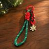 Festive Bag Accessory Christmas Wristlet Keychain, Braided Rope Keychain with Santa Snowman Mobile Decoration Pendant Reindeer Charm, Decorative