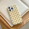 Modne Żółte Etui na Telefon z Brązowym Wzorem w Grochy Dla Dla Iphone 17 AIR 16 1 14 13 12 11 Pro MAX Plus Y2K Odporne na Wstrząsy Pokrowiec