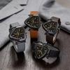 Casual Mechanical Watch Simple Quartz Wrist Watch New Triangular Hollow Watch  Men