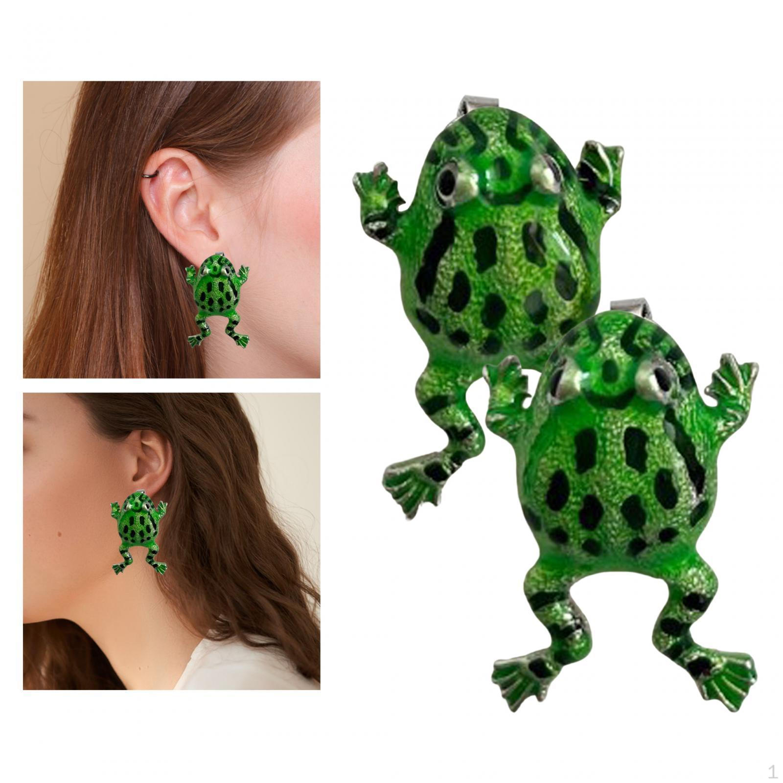 

Серьги-гвоздики в виде лягушки, серьги-гвоздики с животным элементом, нежные винтажные стильные серьги Ear Clip