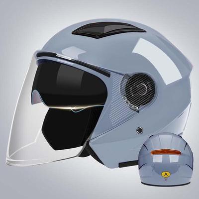 Lishi Four-Season Electric Motorcycle Half Helmet with Dual Visors
